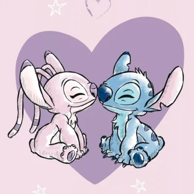 Disney Lilo és Stitch, A csillagkutya Pink fürdőlepedő, strand törölköző 70x140cm