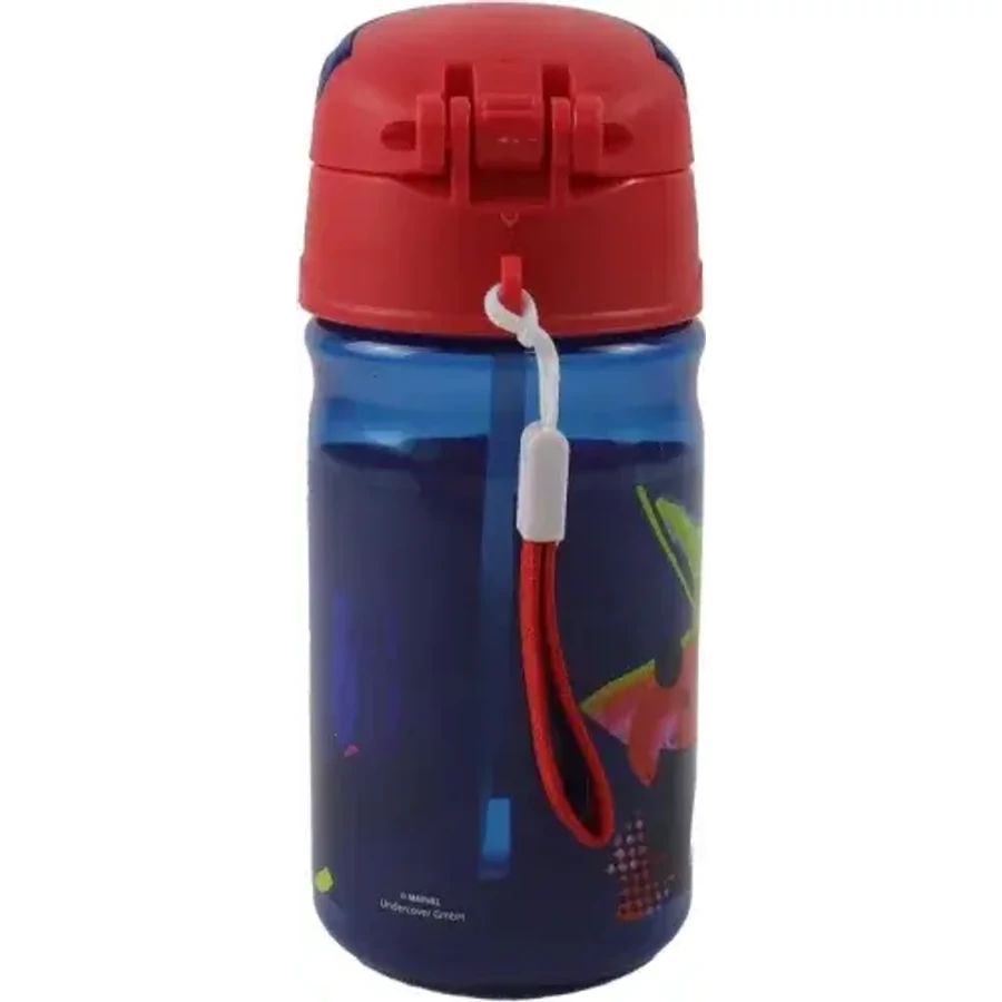 Pókember műanyag szívószálas kulacs akasztóval 350 ml