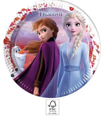 Disney Jégvarázs Leaf papírtányér 8 db-os 23 cm FSC
