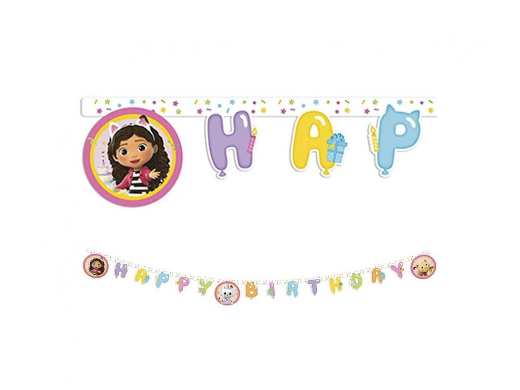 Banner Happy Birthday - Gabby's Dollhouse