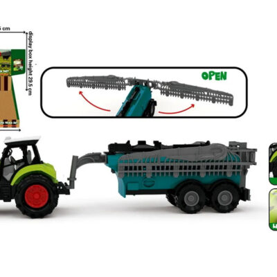 Elemes utánfutós traktor displayben
