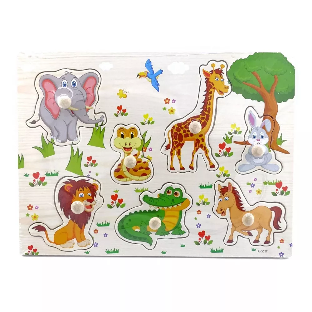 Fa puzzle - bedugós - állatok