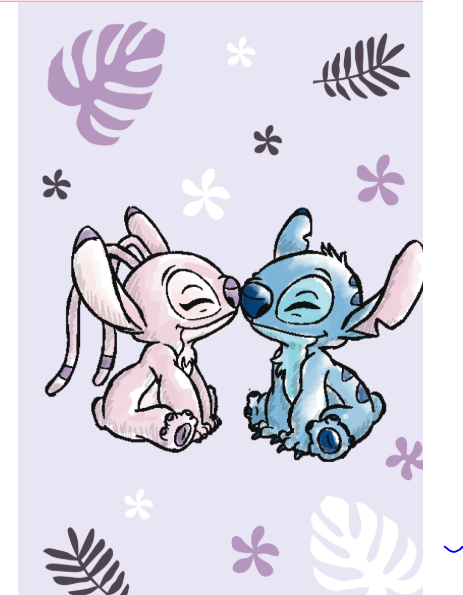 Lilo és Stitch polár takaró, lila, poliészter, 100x150 cm