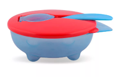 Baby care etető tál + kanál kék
