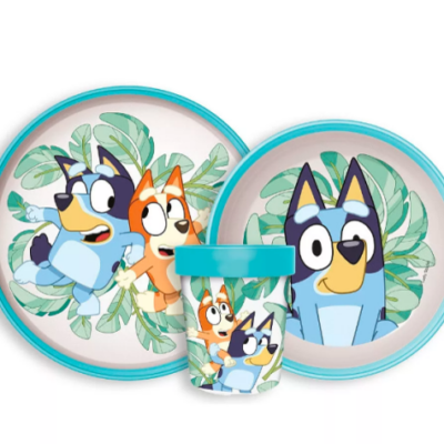 Bluey Leaves csúszásmentes étkészlet, micro műanyag szett