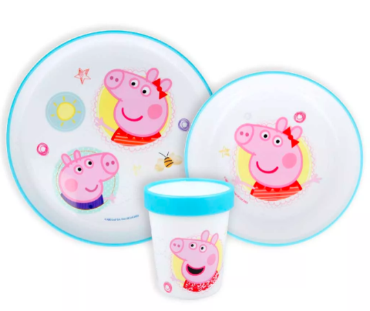 Peppa malac Core csúszásmentes étkészlet, micro műanyag szett