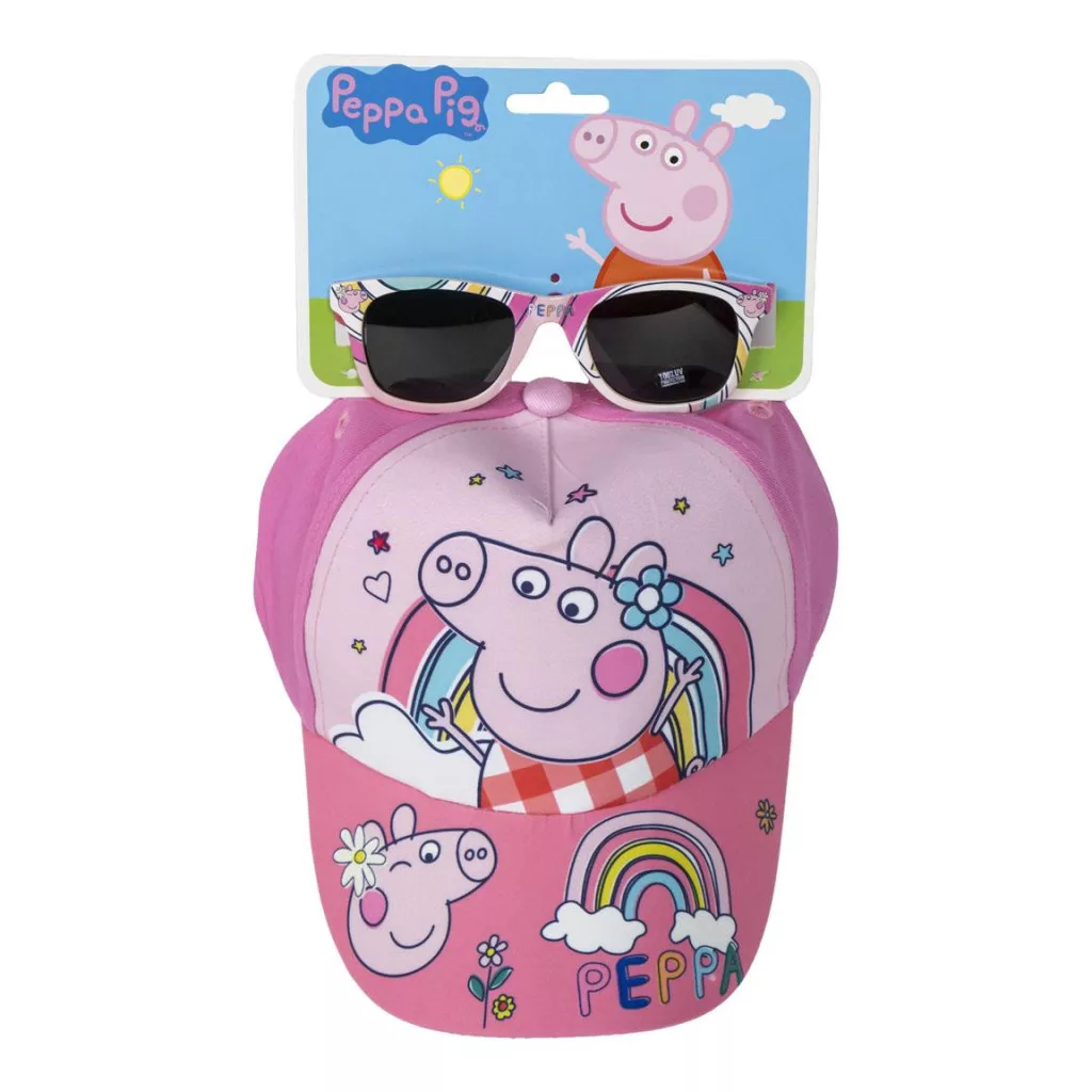 Peppa malac Rainbow napszemüveg és baseball sapka szett