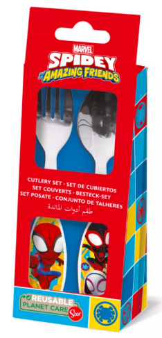 Pókember Spidey Friends fém evőeszköz készlet - 2 darabos