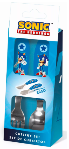 Sonic a sündisznó Speed fém ergo evőeszköz készlet - 2 darabos