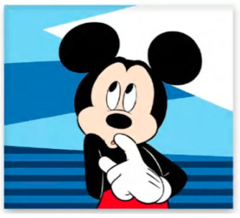 Disney Mickey Shy kéztörlő, arctörlő, törölköző 30x30cm