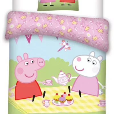 Peppa malac Picnic gyerek, ovis ágyneműhuzat 100×135cm, 40×60 cm