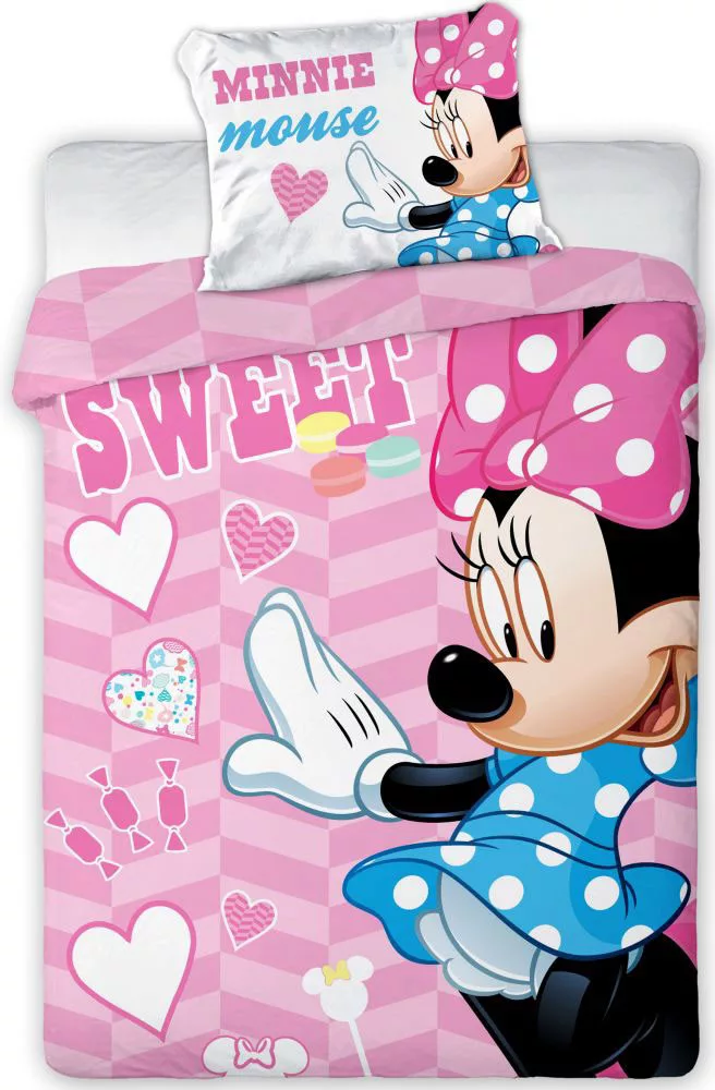 Disney Minnie Sweet gyerek, ovis ágyneműhuzat 100×135cm, 40×60 cm
