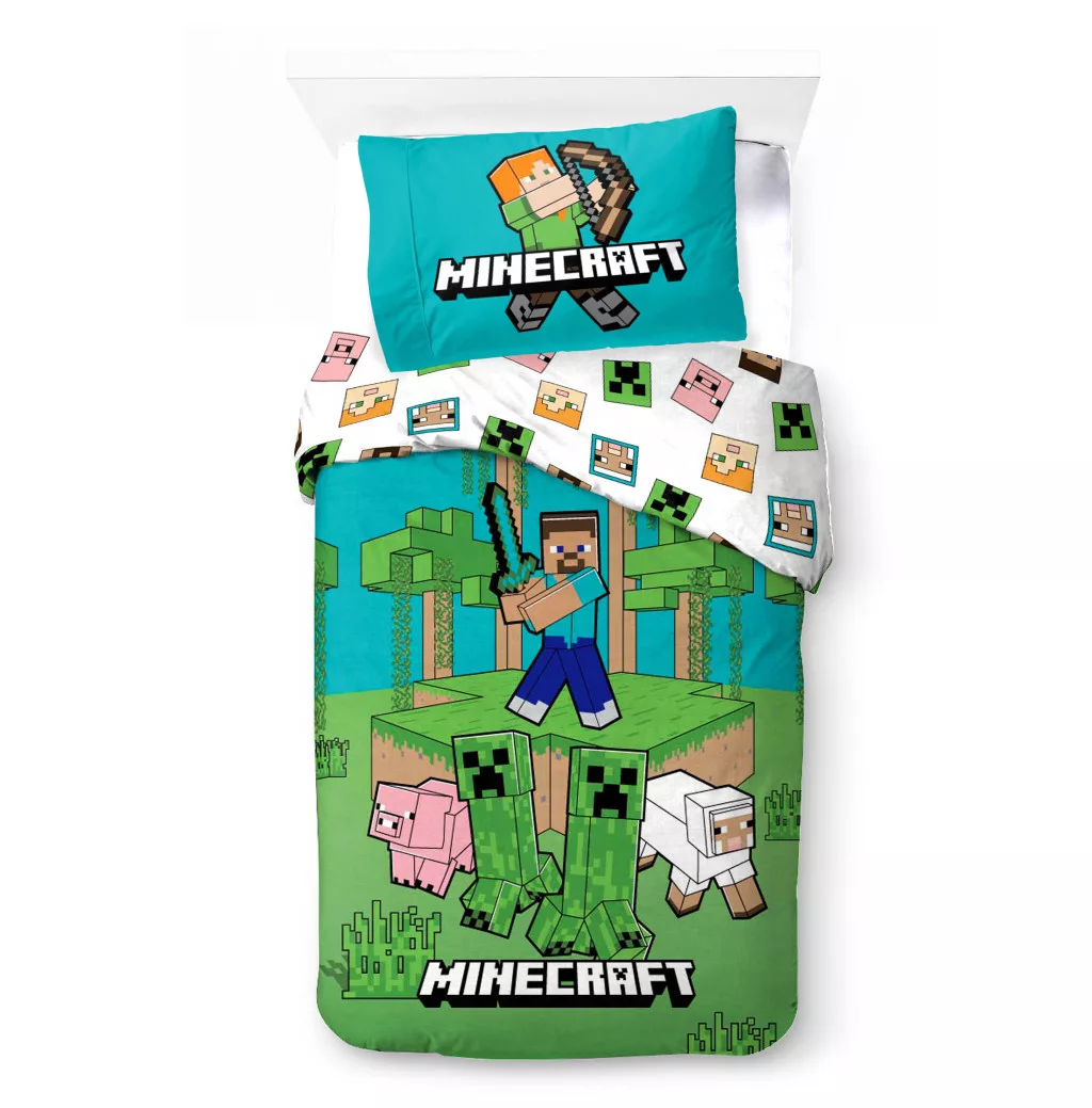 Minecraft Jungle Explore ágyneműhuzat 140×200cm, 70×90 cm