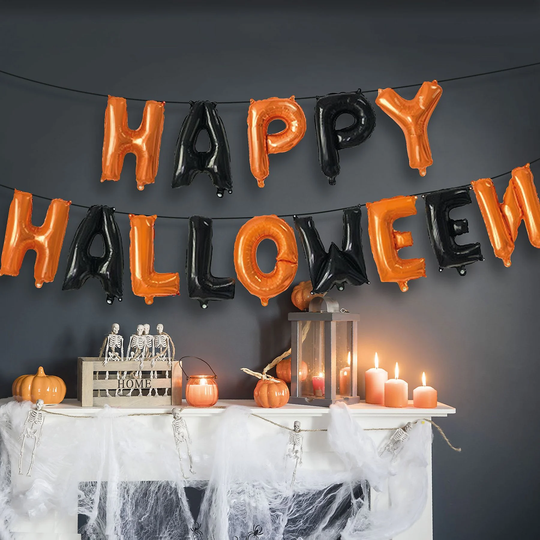 FAMILY HALLOWEEN Halloween-i lufi szett, "Happy Halloween" felirat, rögzítő szalag