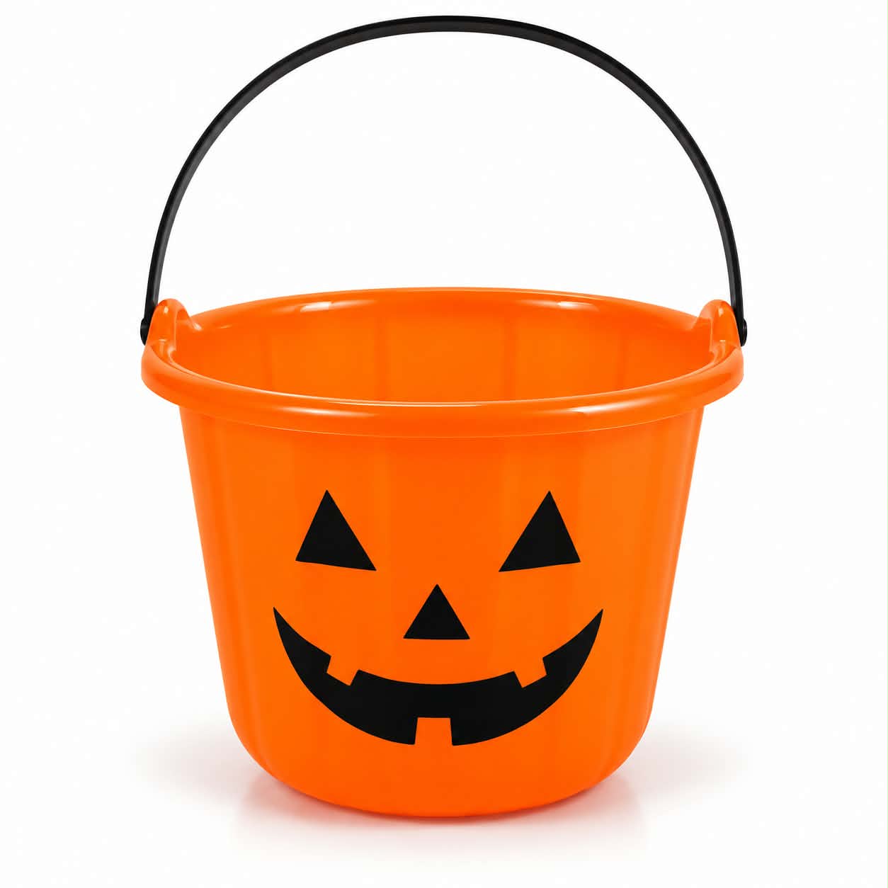 Halloween műanyag vödör, tök, 20 x 15 cm